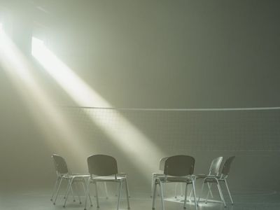 Atmospheric lighting in a quiet yoga hall